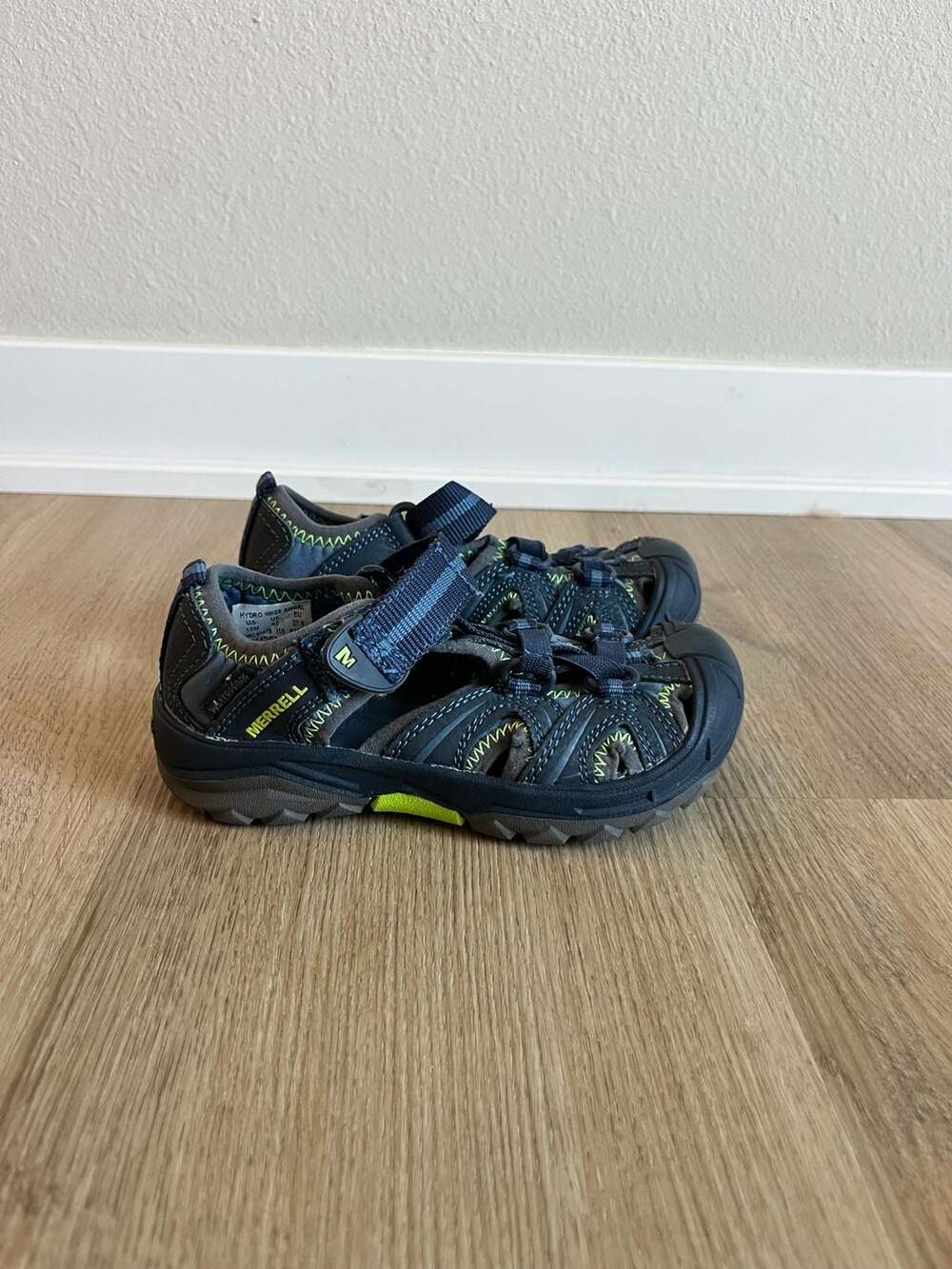 Merrell, Hydro Hiker Kids Sandal, Navy Blue/Green, Closed Toe, Size 10C